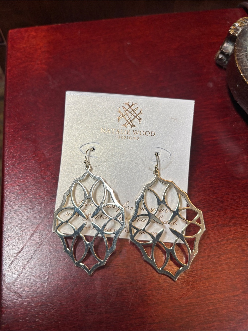 Natalie Wood Silver Openwork Teardrop Earrings - New